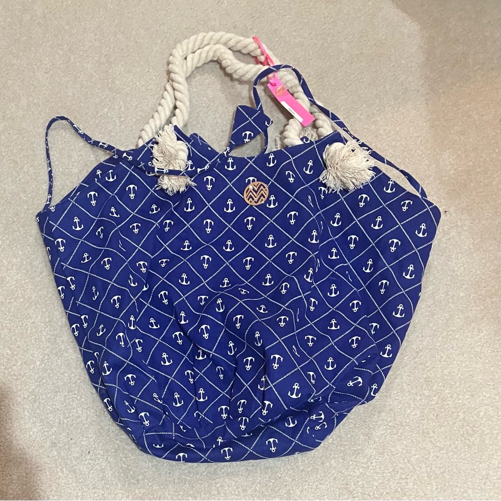 Macbeth Collection Beach Bag Anchor Pattern